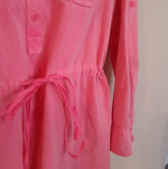 J. Crew highlighter pink drawstring dress - Picture 6 of 8